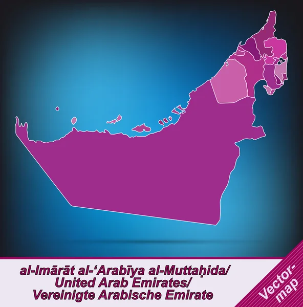 Mapa Spojených arabských emirátů — Stockový vektor