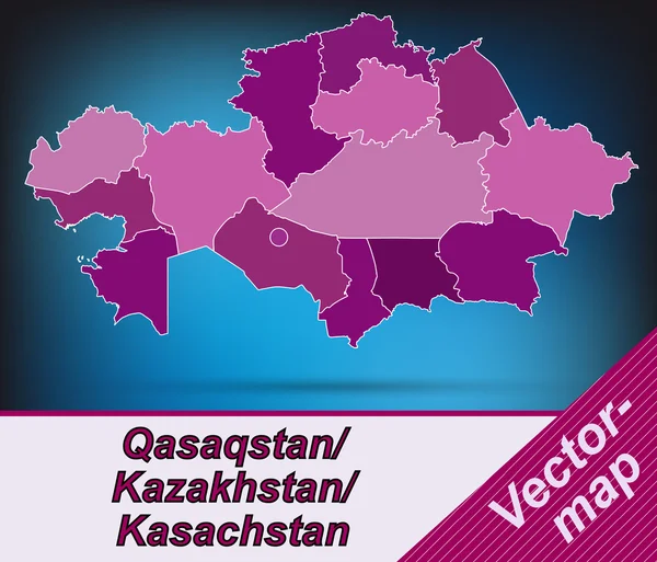 La mappa di kazakhstan — Vettoriale Stock