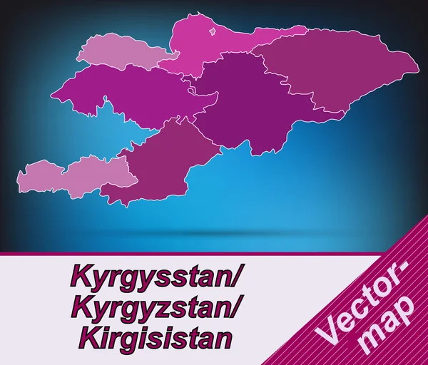 Kaart van Kirgizië — Stockvector