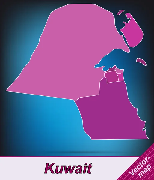 Mapa Kuvajtu — Stockový vektor