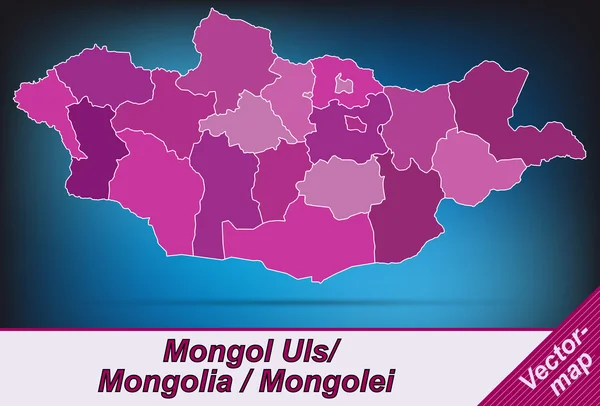 Mapa online de Mongolia — Archivo Imágenes Vectoriales