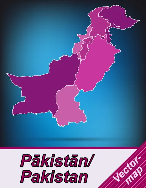 Kart over Pakistan – stockvektor