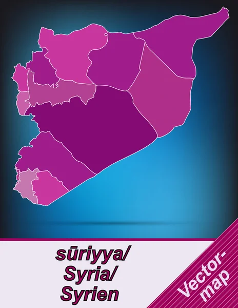 叙利亚的地图 — 图库矢量图片
