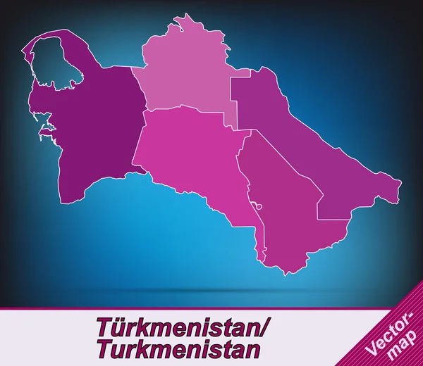 Mapa de turkmenistan — Vector de stock