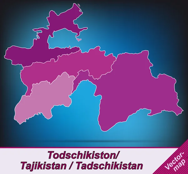 Kaart van Tadzjikistan — Stockvector