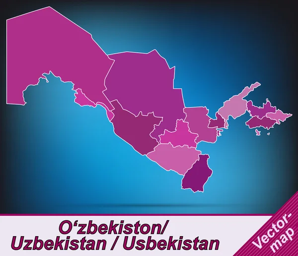 Mapa Uzbekistánu — Stockový vektor