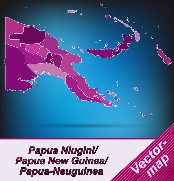 Mapa de Papua Nueva Guinea — Vector de stock