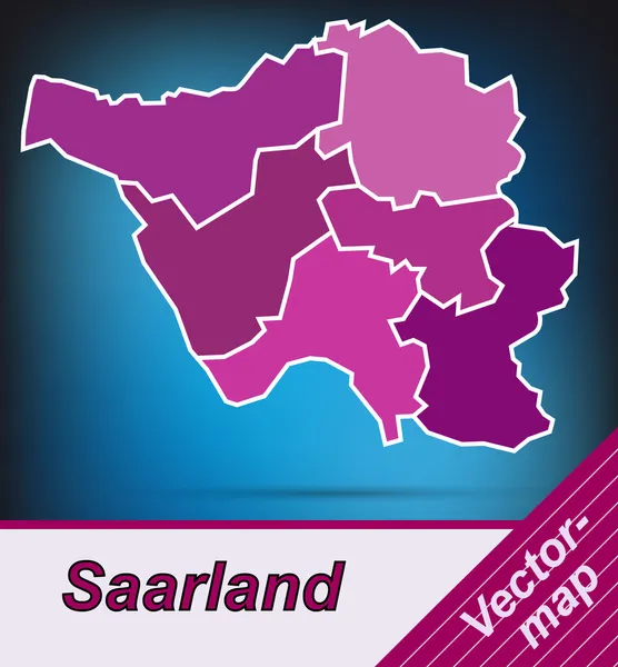 Kaart van saarland — Stockvector