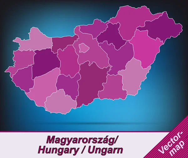 Map of Hungary — Stock Vector