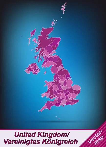 Carte de l'Angleterre — Image vectorielle