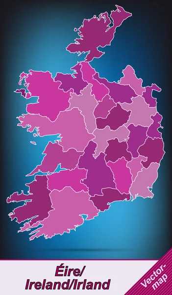 Mapa da Irlanda — Vetor de Stock