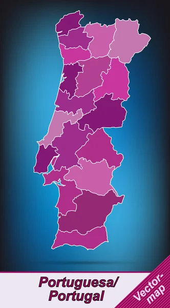 Karta över Portugal — Stock vektor