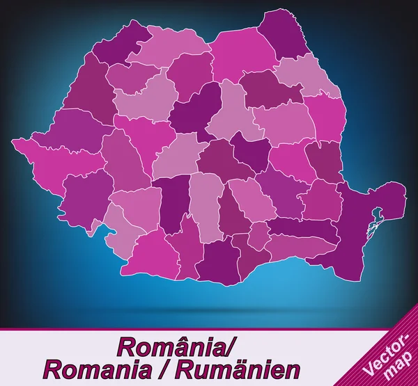 La carte de Roumanie — Image vectorielle