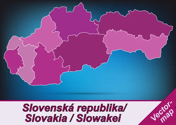 Kaart van Slowakije — Stockvector