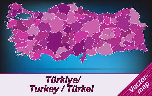 Карта Турции — стоковый вектор