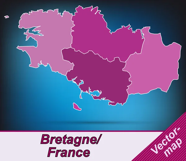 Karte der Bretagne — Stockvektor