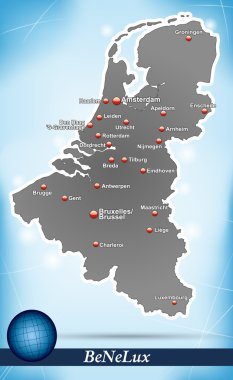 Map of Benelux clipart