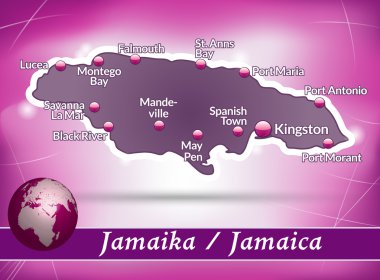 Map of Jamaica clipart