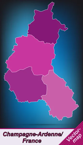 La carte de Champagne-Ardenne — Image vectorielle