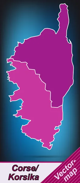 Χάρτης της Κορσικής — Διανυσματικό Αρχείο