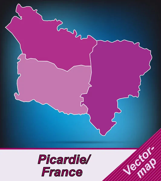 Kaart van Picardië — Stockvector