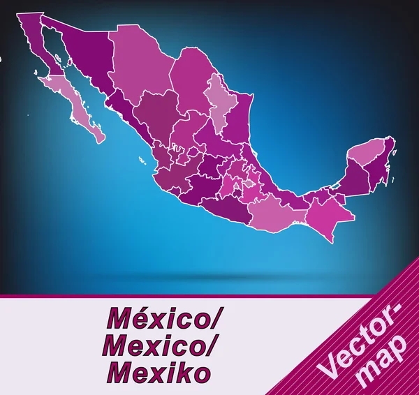 Mapa online de México — Vector de stock