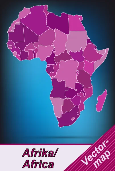 Mapa online de África — Archivo Imágenes Vectoriales