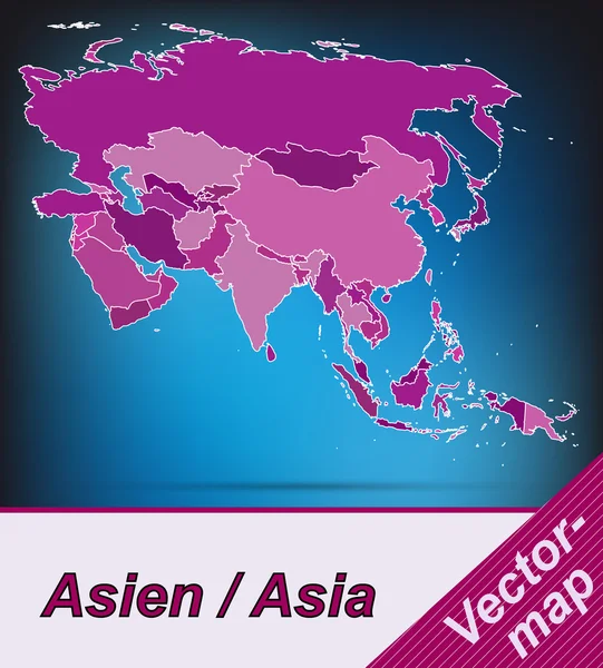 Peta Asia. - Stok Vektor
