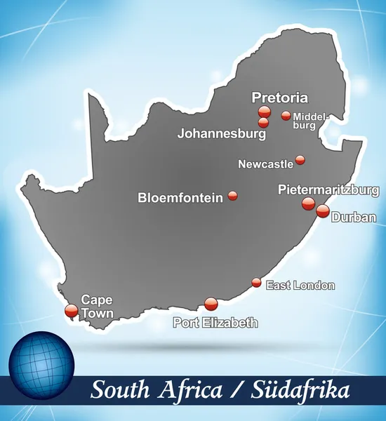 Mapa de África do Sul —  Vetores de Stock