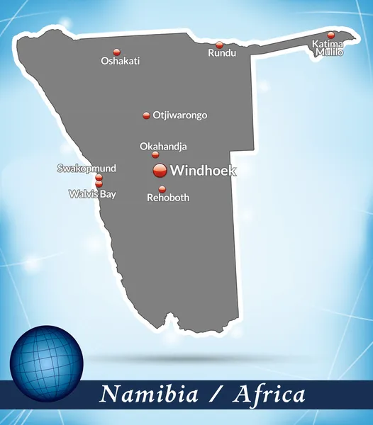 Mapa Namibii — Wektor stockowy