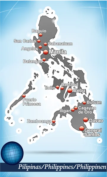 Χάρτης των Φιλιππίνων — Διανυσματικό Αρχείο