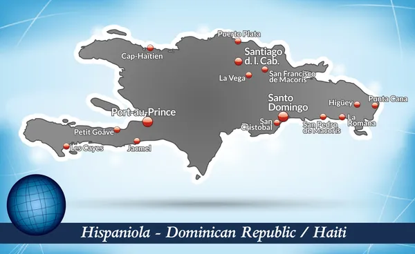 Karte von Hispaniola — Stockvektor