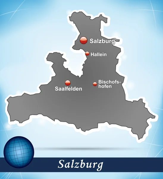 Map of salzburg — Stock Vector