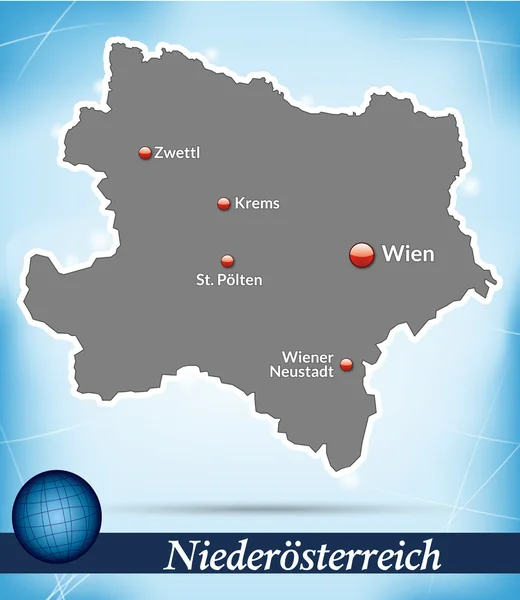 Map of Lower Austria — Stock Vector