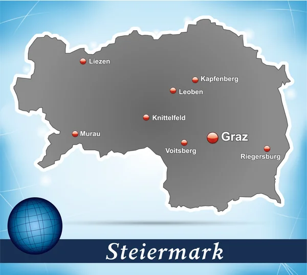 Map of styria — Stock Vector