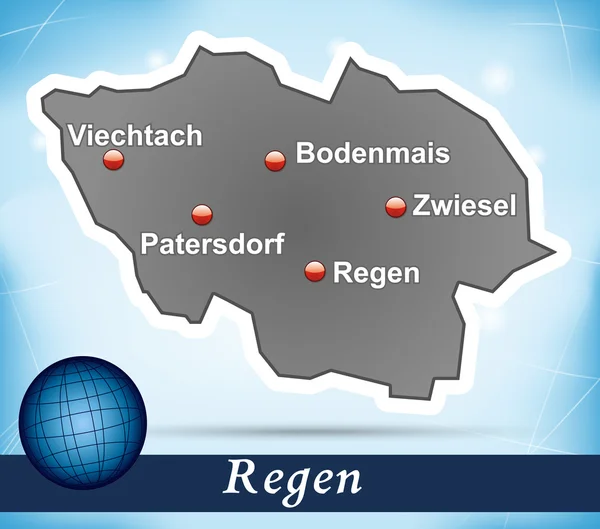 El mapa de Regen — Archivo Imágenes Vectoriales
