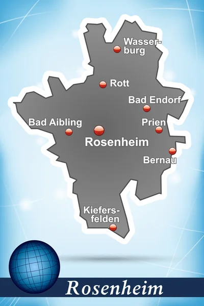 El mapa de Rosenheim — Archivo Imágenes Vectoriales
