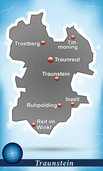 Kaart van traunstein — Stockvector