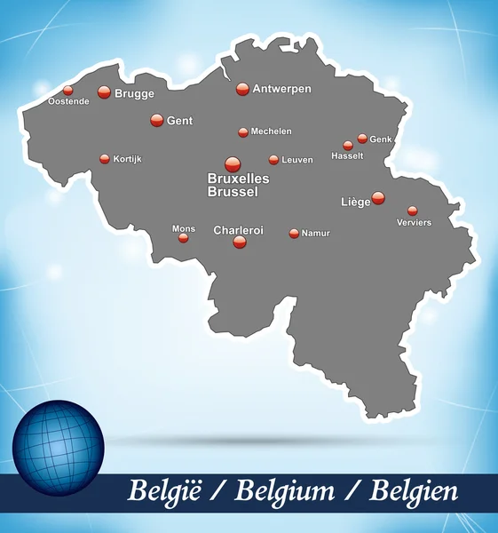 Belçika Haritası — Stok Vektör