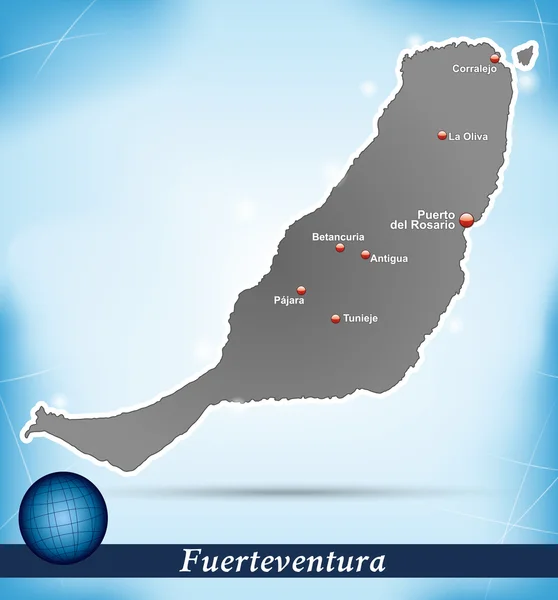 Map of fuerteventura — Stock Vector