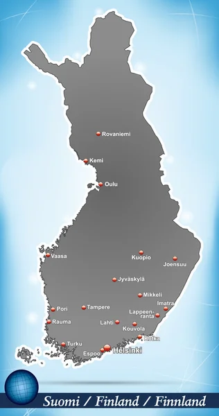 Mapa Finlandii — Wektor stockowy