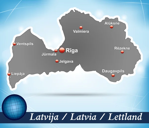 Karte von Lettland — Stockvektor