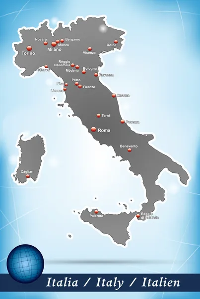 La mappa di Italia — Vettoriale Stock