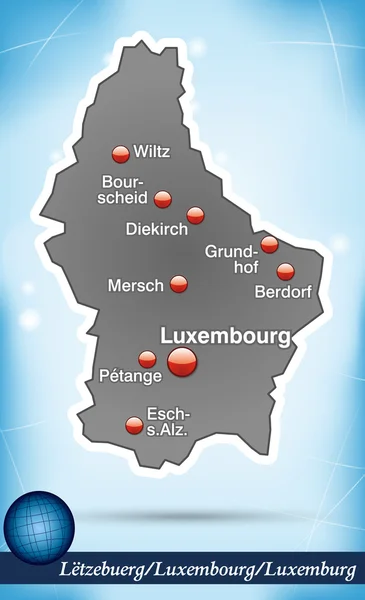 La carte de Luxembourg — Image vectorielle