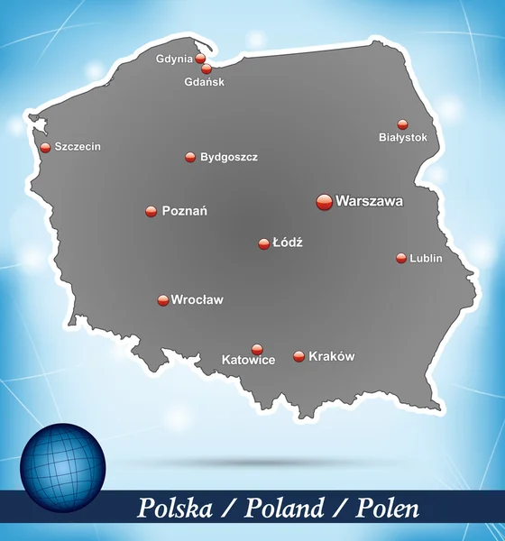 Mapa Polska — Stockový vektor