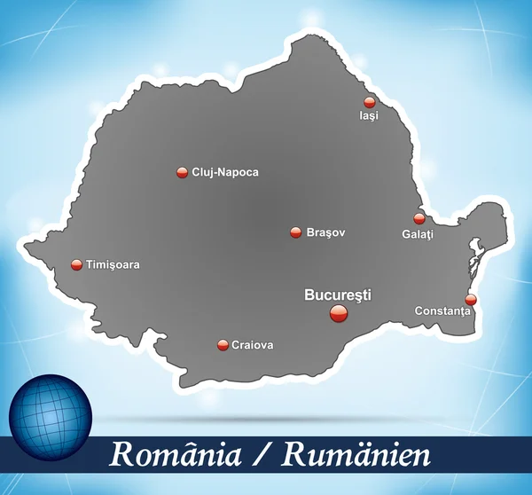 Kaart van Roemenië — Stockvector