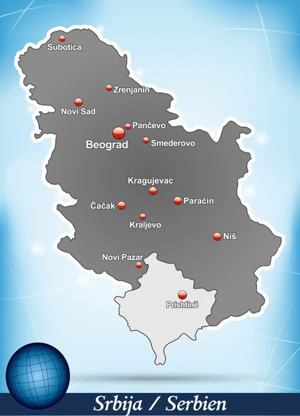 Mapa da Sérvia —  Vetores de Stock