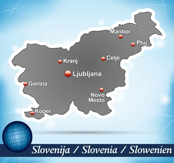 Mapa da Eslovénia — Vetor de Stock