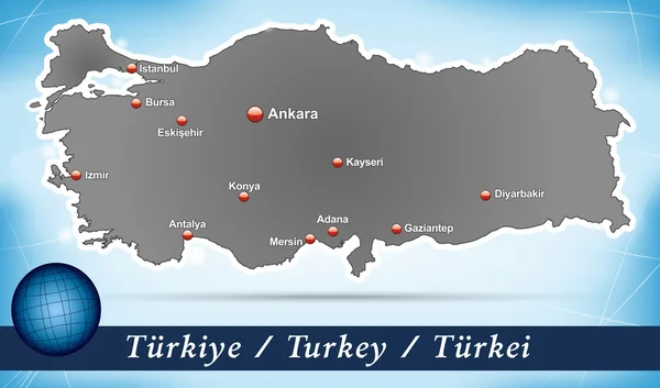 Map of Turkey — Stock Vector
