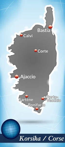 コルシカ島の地図 — ストックベクタ